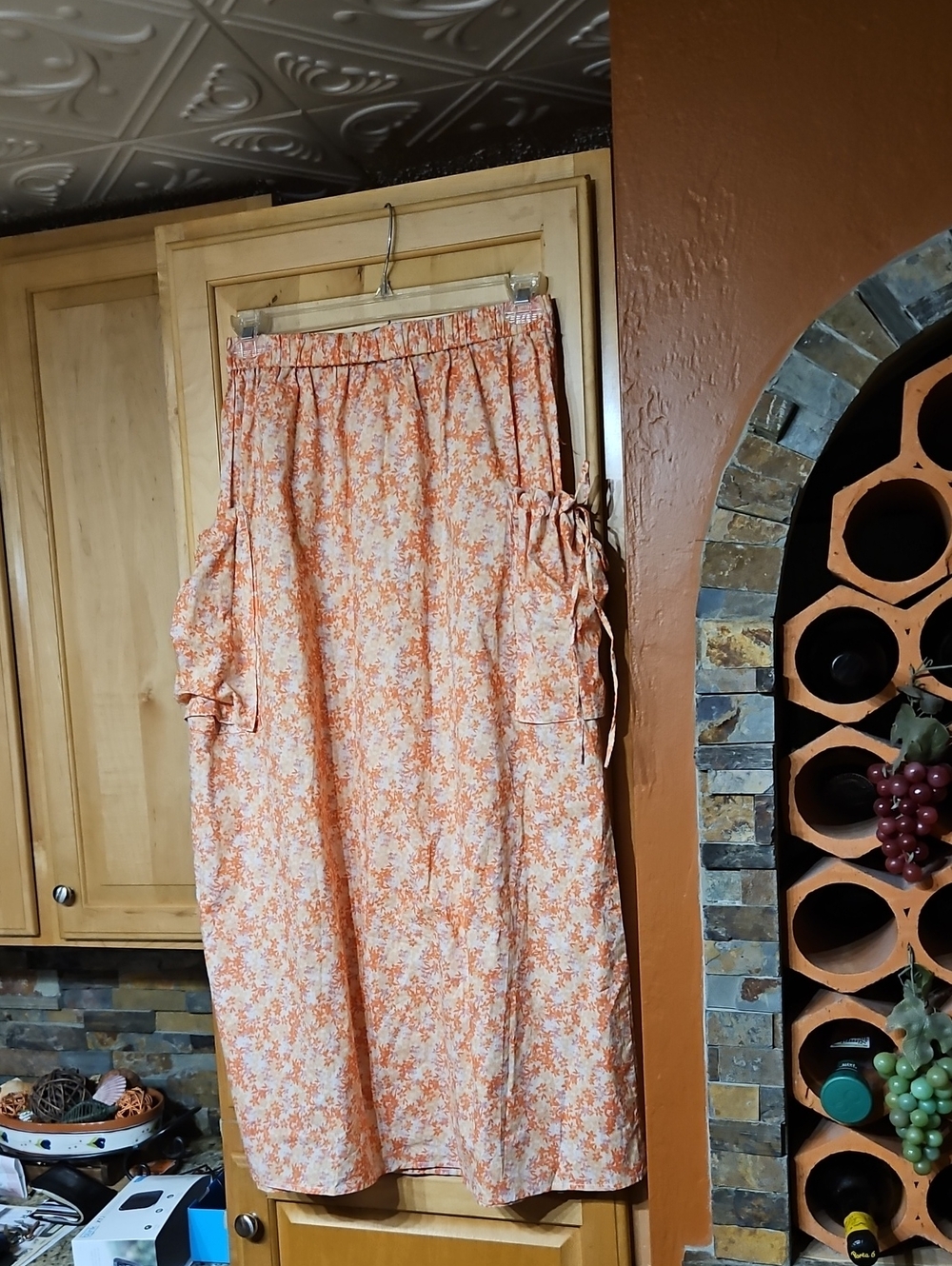 Anthropologie Jacquie The Label Cream Orange Pink Floral Maxi Skirt Pockets NWT - Picture 2 of 4
